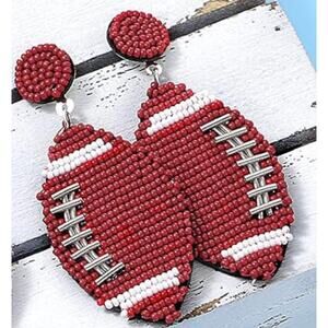 Beaded Football Earrings